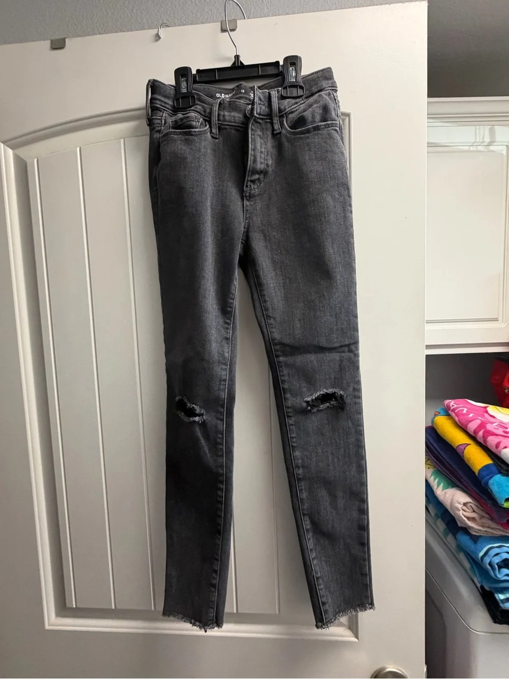 Old Navy Girls high rise rockstar, faded black jeans